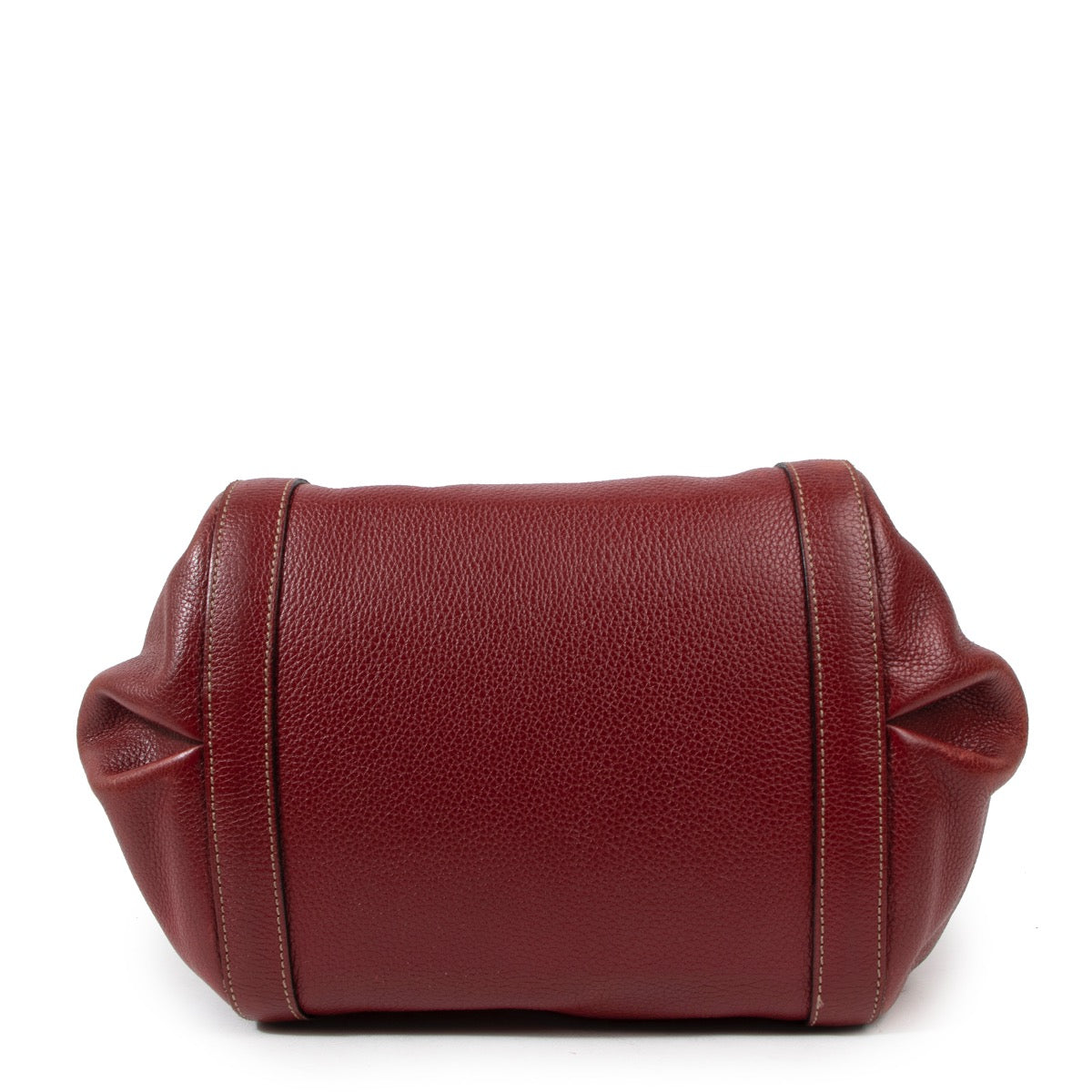 Buy an authentic second hand Delvaux Burgundy Leather Punch Shoulder Bag in very good condition at Labellov