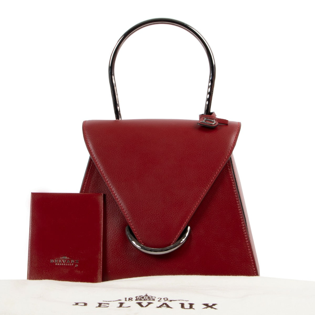 Shop authentic second hand luxury designer Delvaux UT Red Metal Top Handle Bag at Labellov