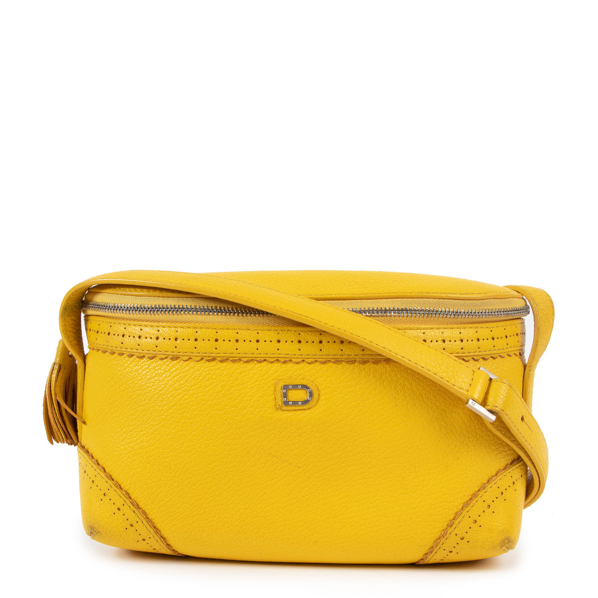Delvaux Marie PM Yellow Chèvre Glaceé Souple Crossbody Bag