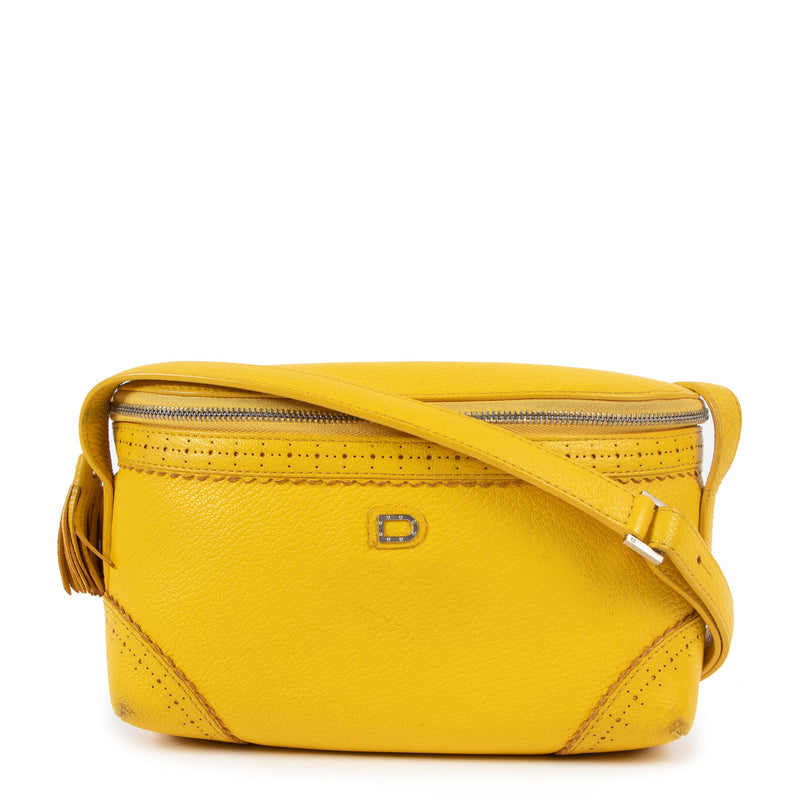 Delvaux Marie PM Yellow Chèvre Glaceé Souple Crossbody Bag