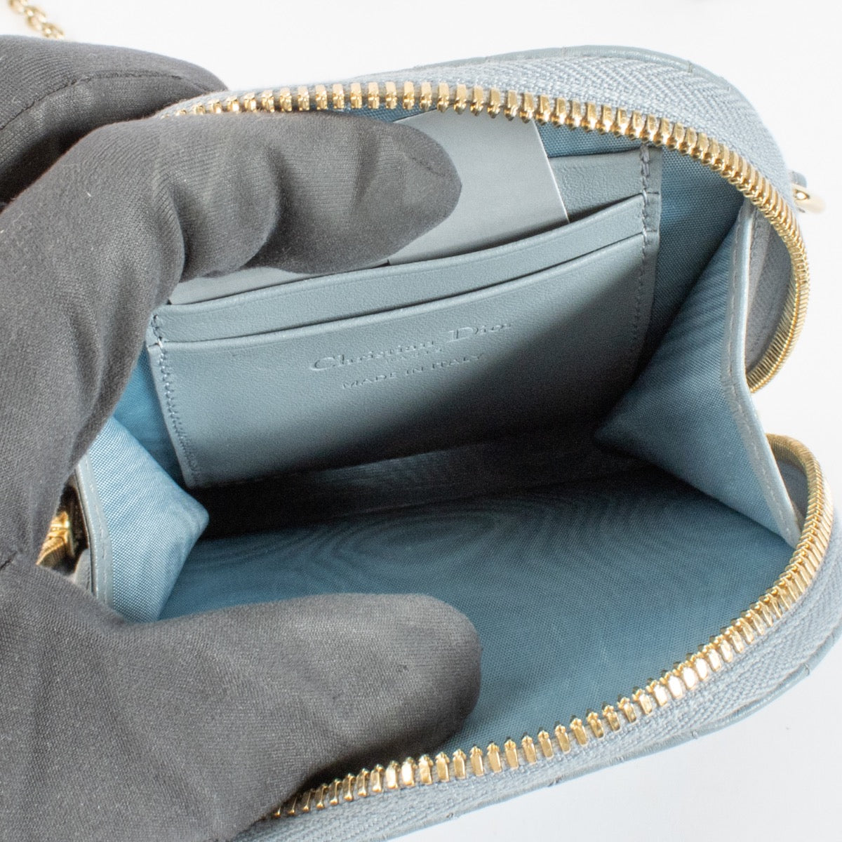 Dior Cannage Quilted Leather Micro Vanity Telefoontasje