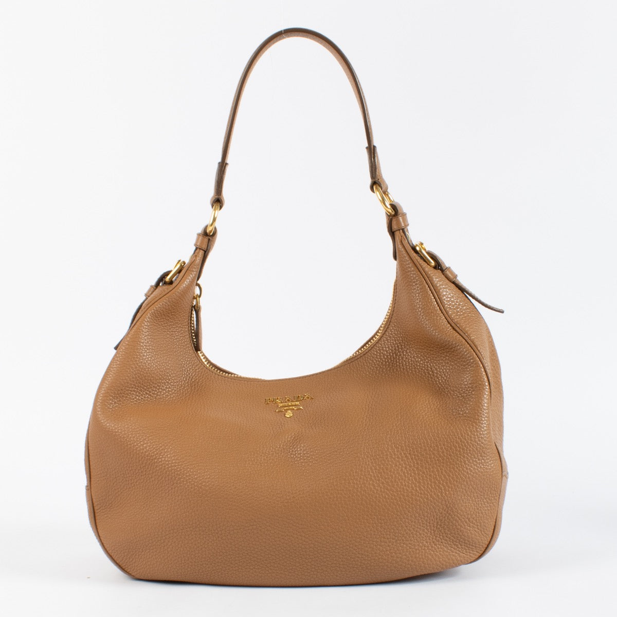 shop 100% authentic second hand Prada Brown Daino Leather Shoulder Bag on Labellov.com