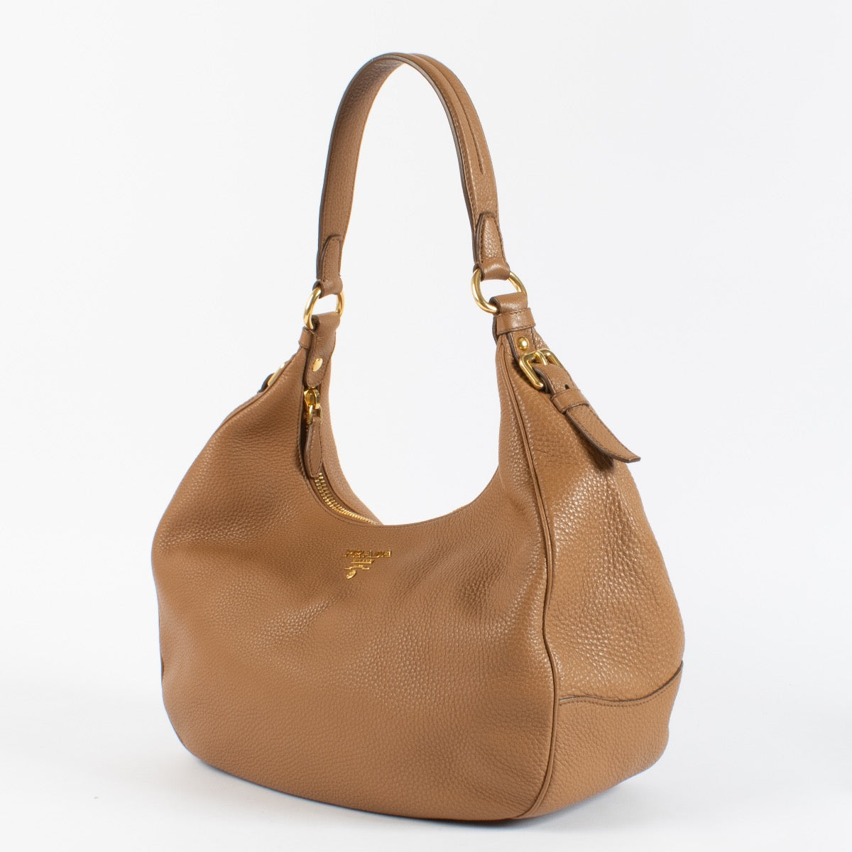 shop 100% authentic second hand Prada Brown Daino Leather Shoulder Bag on Labellov.com