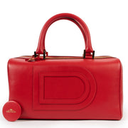 Vintage Delvaux Red Louise Boston handle in good condition on Labellov website for 2nd hand designers