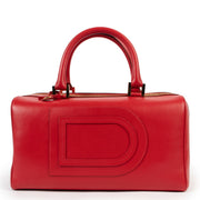 Vintage Delvaux Red Louise Boston handle in good condition on Labellov website for 2nd hand designers
