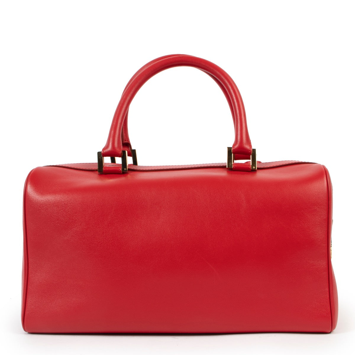 Vintage Delvaux Red Louise Boston handle in good condition on Labellov website for 2nd hand designers