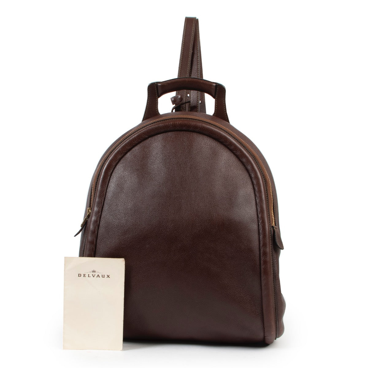 shop safe online secondhand Delvaux brown backpack