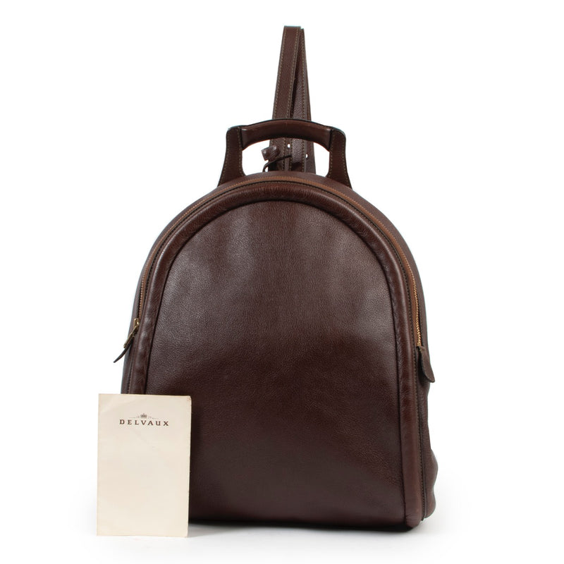 shop safe online secondhand Delvaux brown backpack