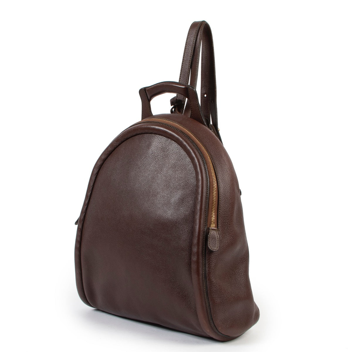 secondhand authentic luxury Delvaux Brown backpack