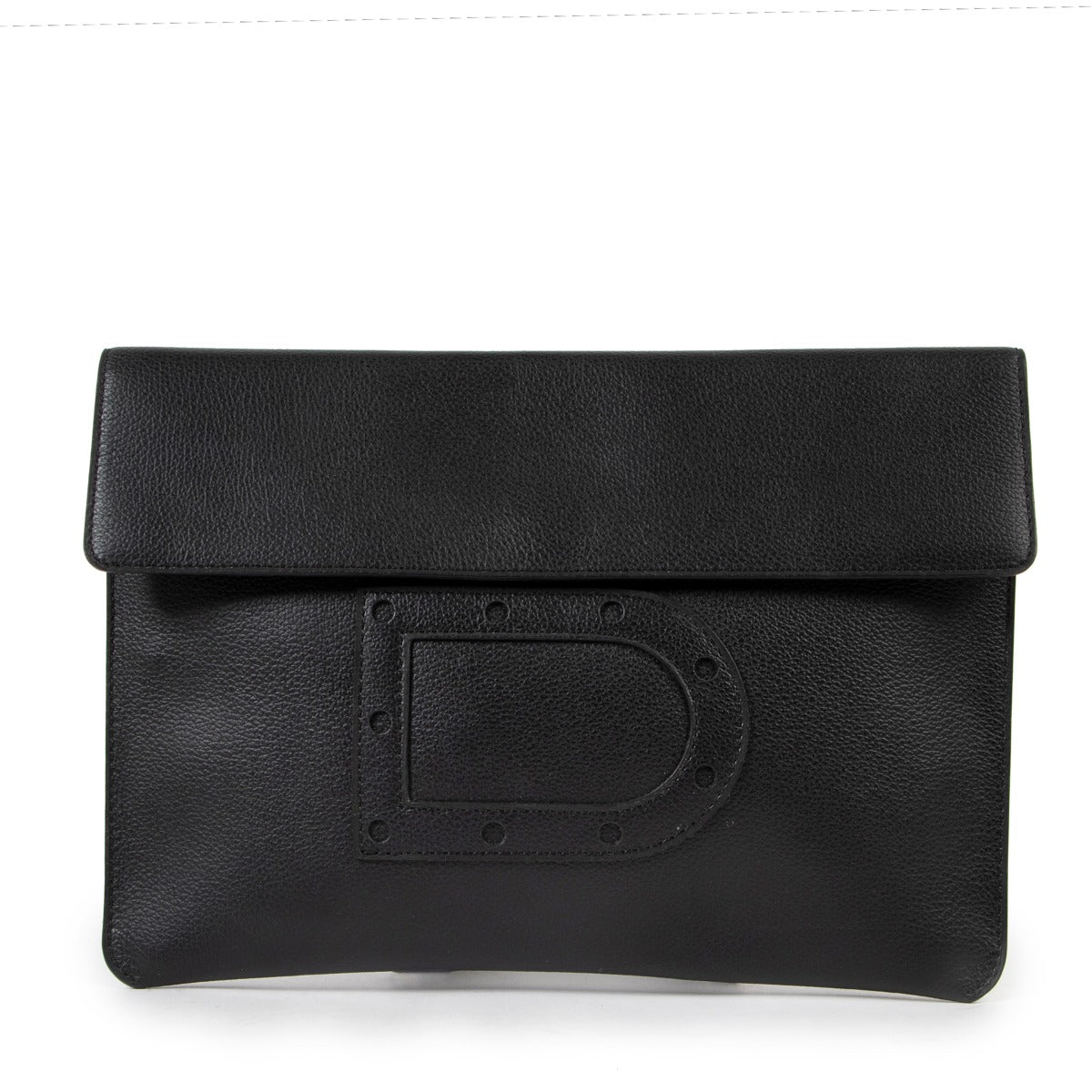 Delvaux Black Leather Clutch
