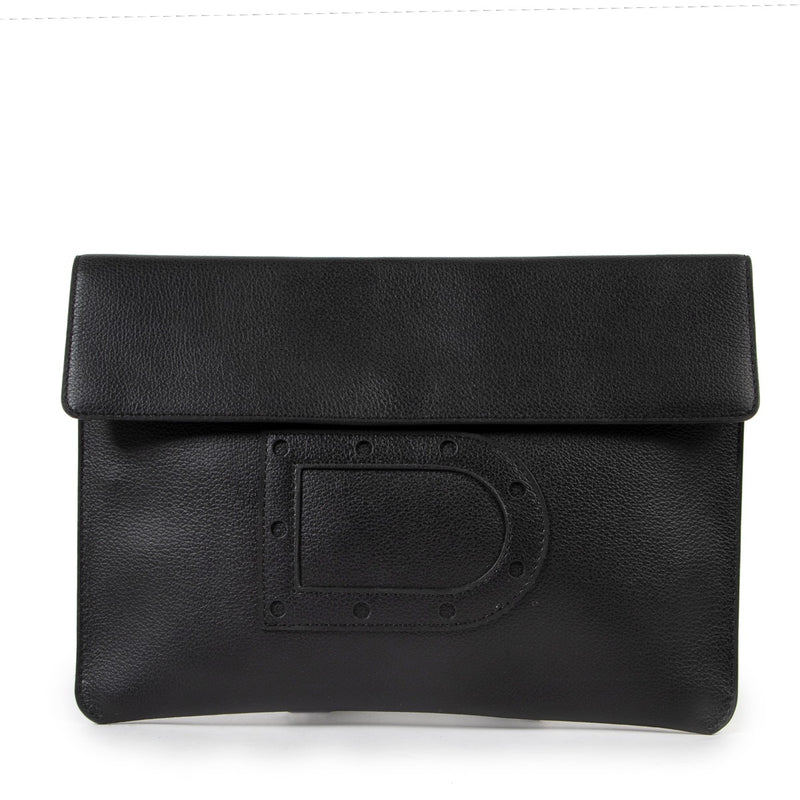 Delvaux Black Leather Clutch