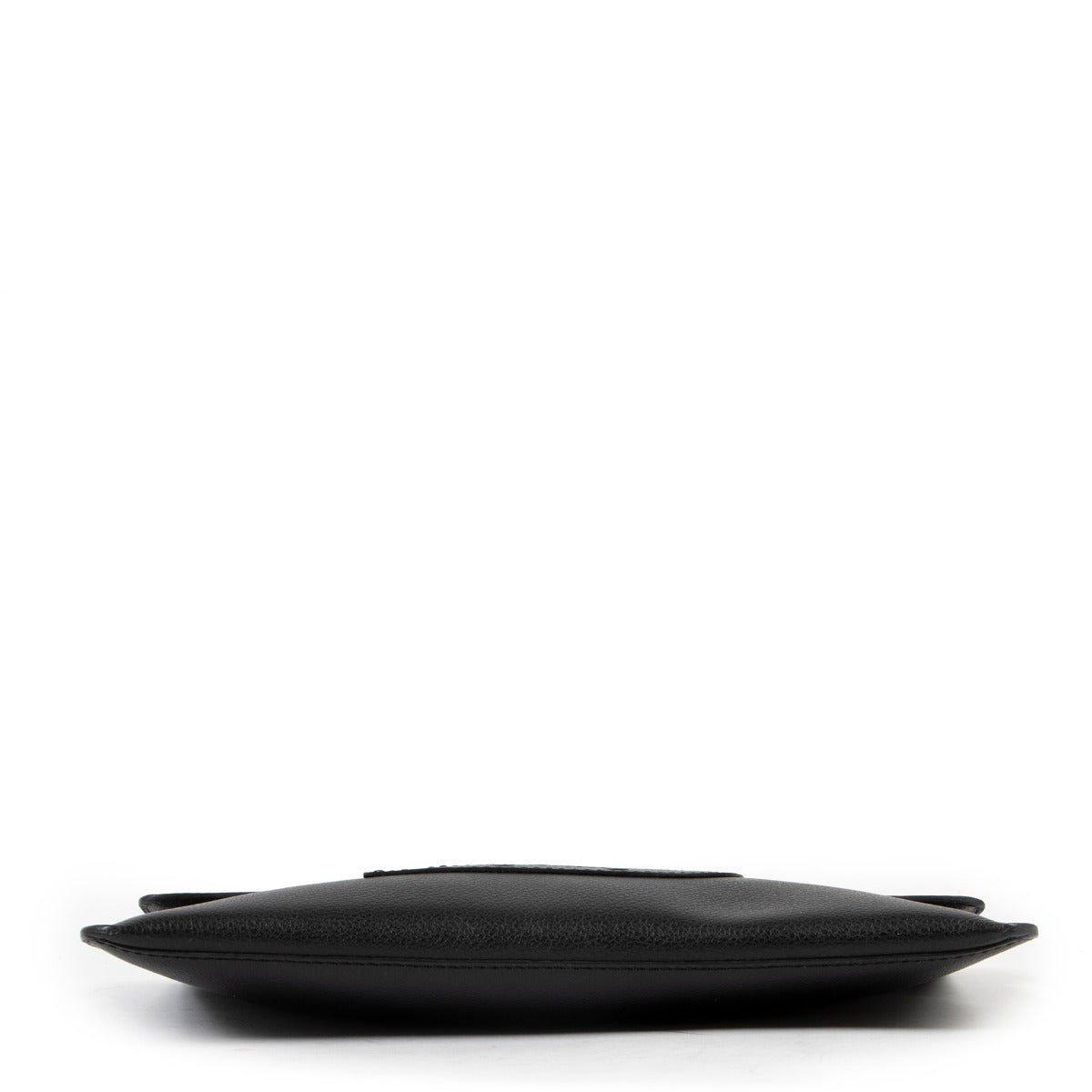 At labellov Delvaux Black Leather Clutch