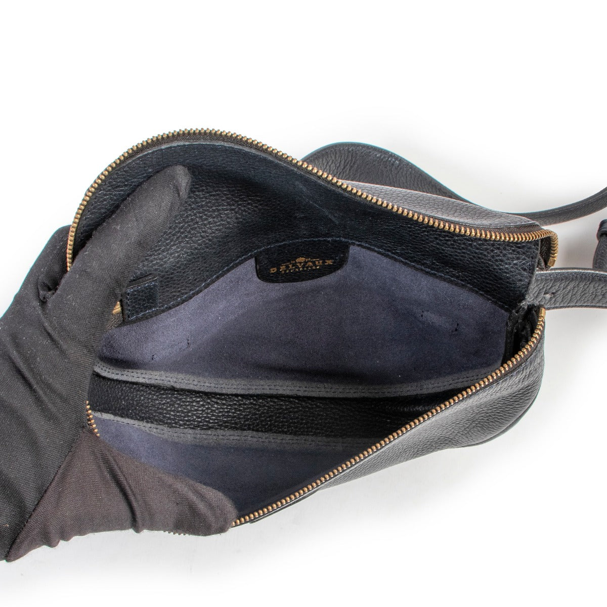 Delvaux Blue Crossbody Belt Bag get this bag in good condition at Labellov online or in store in Antwerp