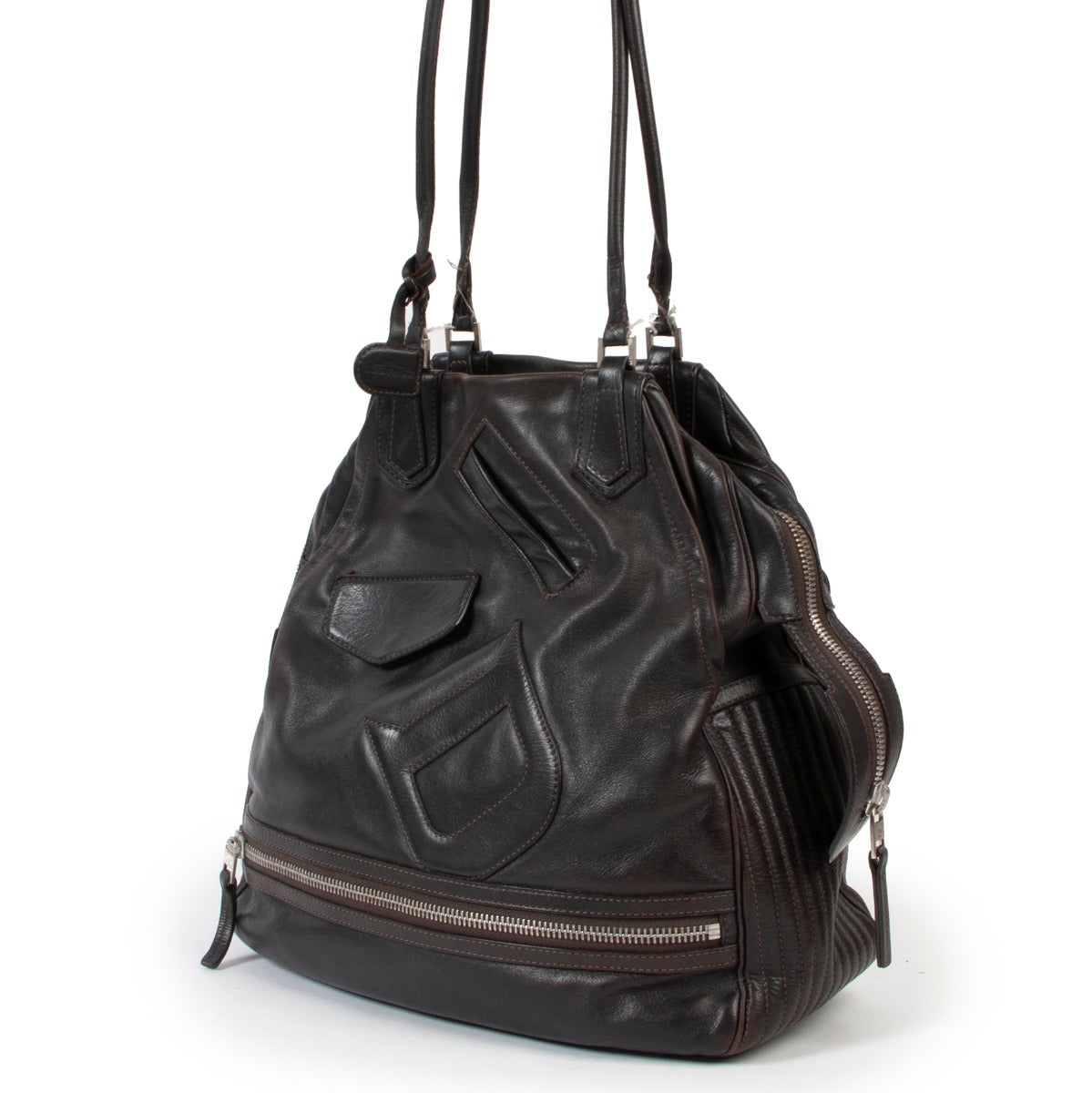 Delvaux Brown Shoulder Bag in preloved condition