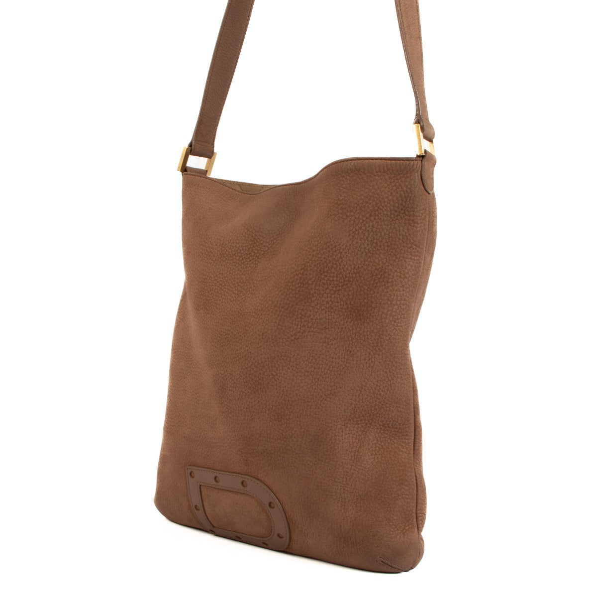 Delvaux Louise Baudrier Brown Nubuck Santiag Crossbody Bag