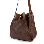 Delvaux Mocha Brown Toile de Cuir Bergerac Shoulder Bag