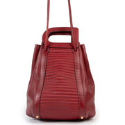 Original vintage Delvaux Red TDC Caraibes Shoulder bag in perfect condition on Labellov Luxury site for 2nd hand designer bags
