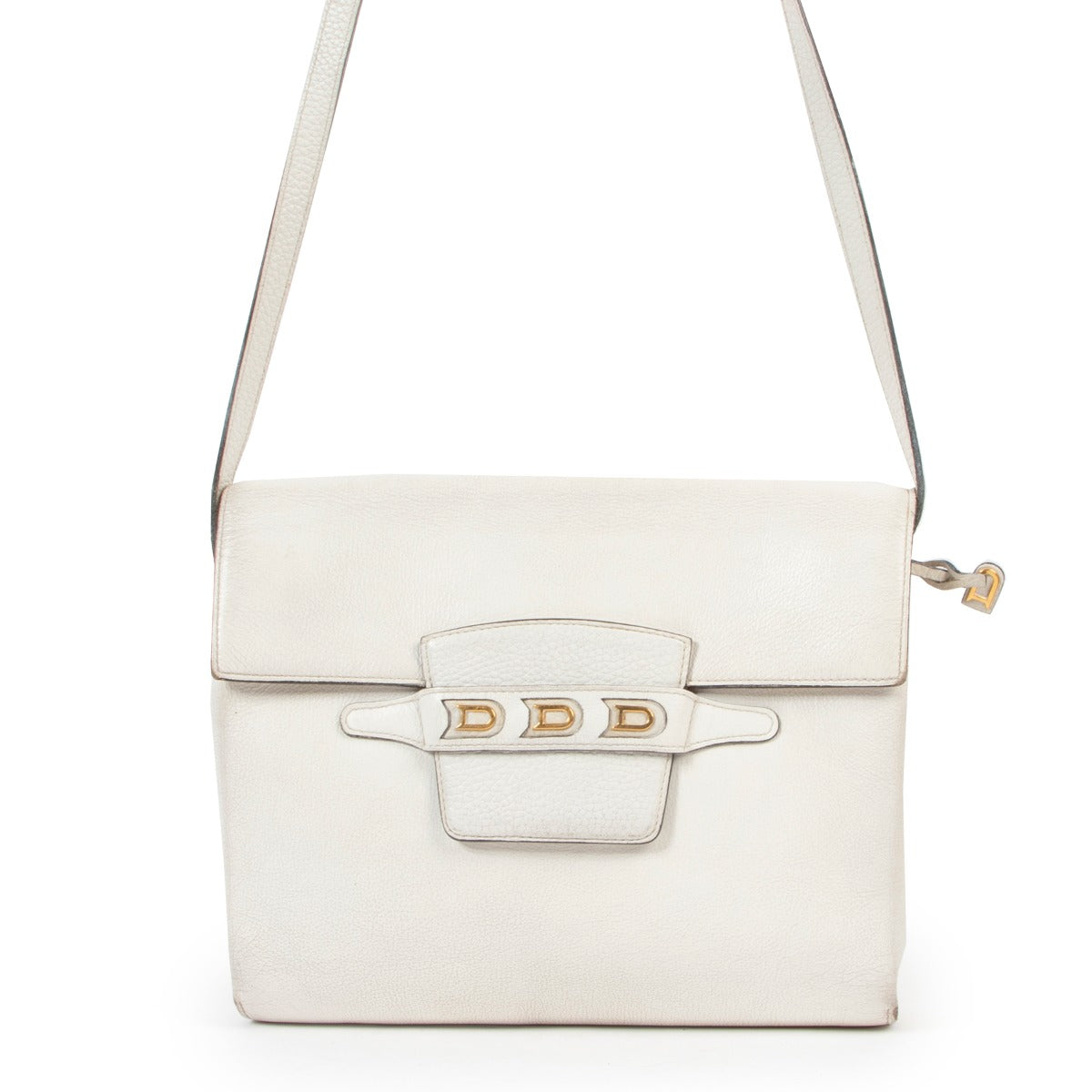 Original 2nd hand Delvaux White DDD Crossbody in good condition for sale on Labellov vintage shop for luxury fashion