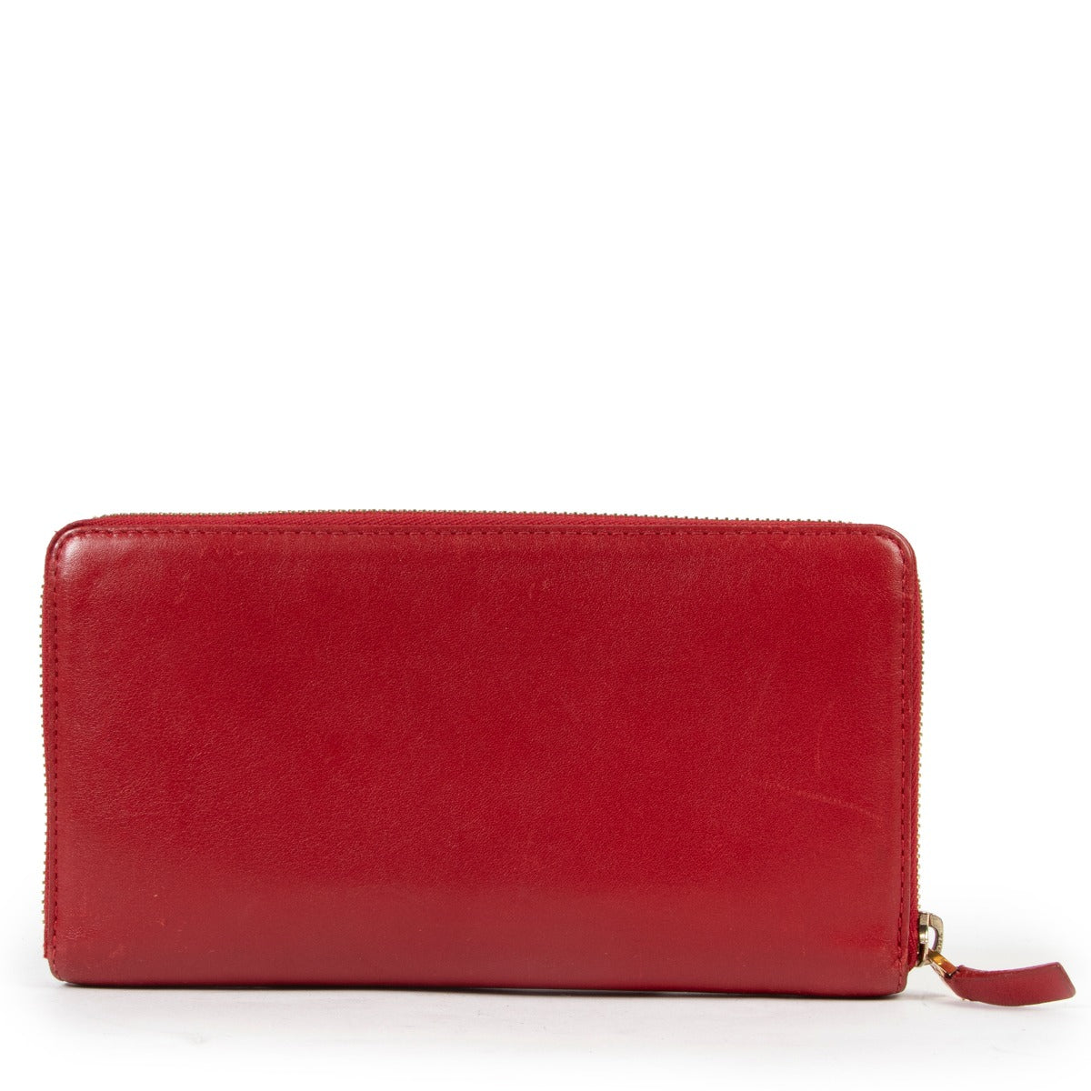 Original vintage Delvaux Red Leather Wallet in good condition on Labellov 2nd hand site