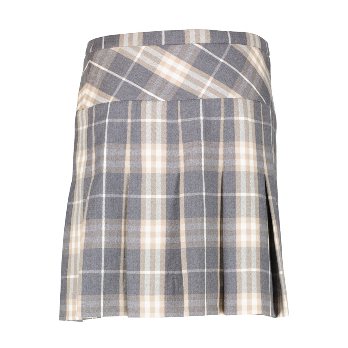 Buy online an authentic second hand Burberry London Grey pleated checked wool kilt skirt/ size: S in very good condition at Labellov in Antwerp