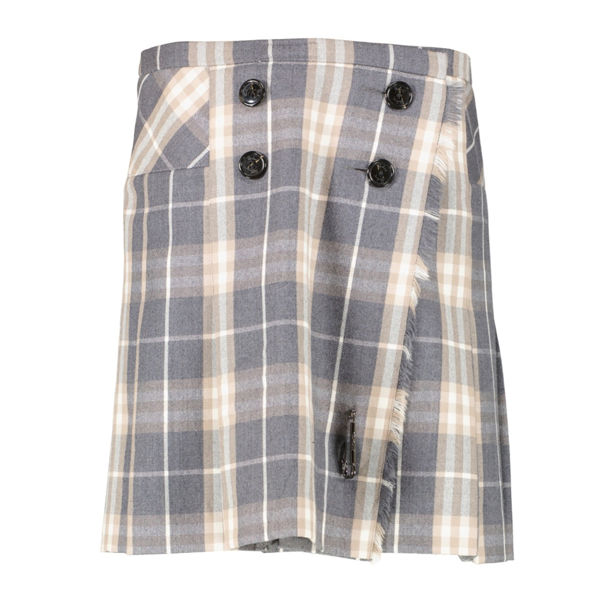 Buy online an authentic second hand Burberry London Grey pleated checked wool kilt skirt/ size: S in very good condition at Labellov in Antwerp