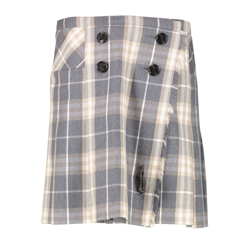 Buy online an authentic second hand Burberry London Grey pleated checked wool kilt skirt/ size: S in very good condition at Labellov in Antwerp