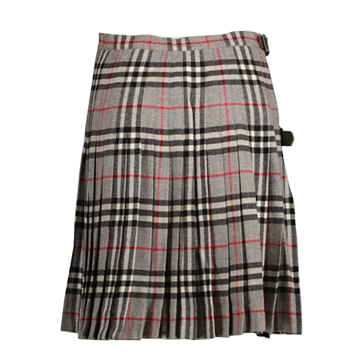 Burberry Pleated Checked Wool Kilt Skirt - Size 38