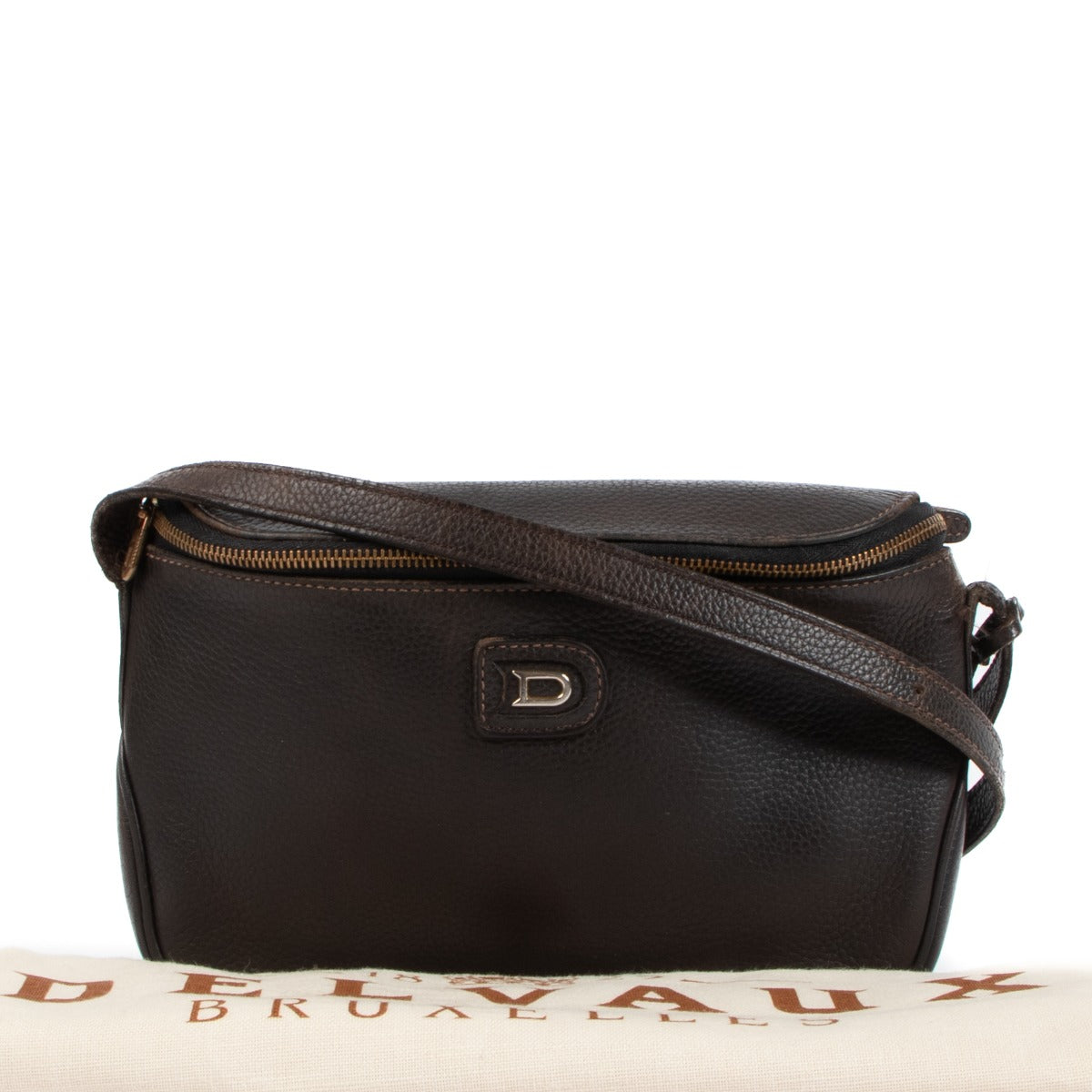 Delvaux Macao Brown Crossbody Bag