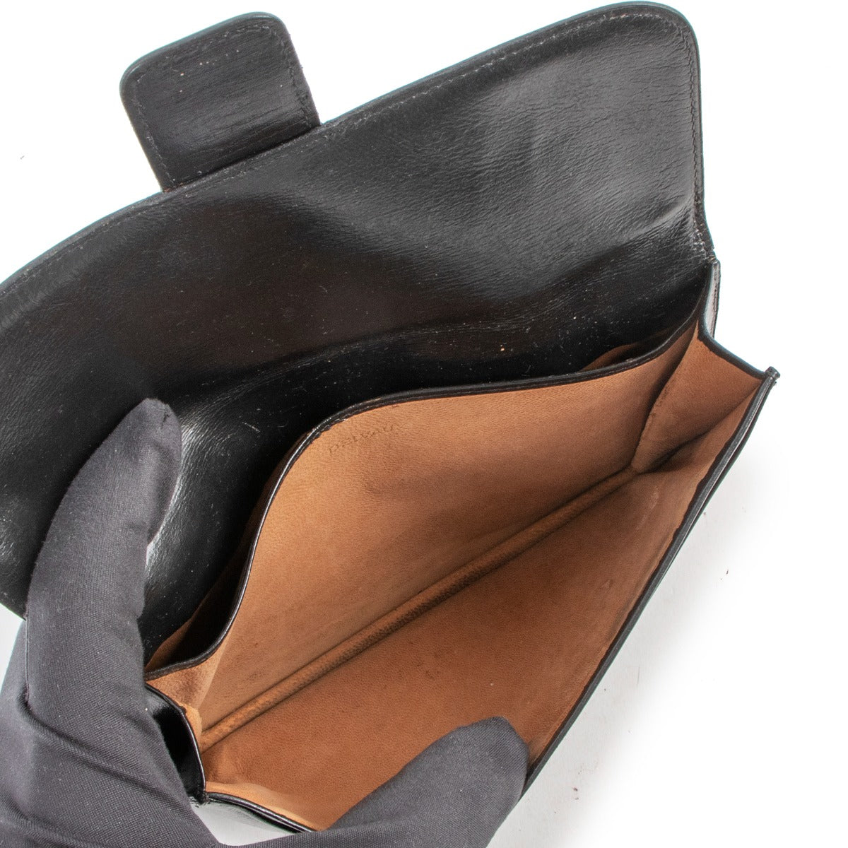 Delvaux Black Leather Escudo Vintage Wallet
