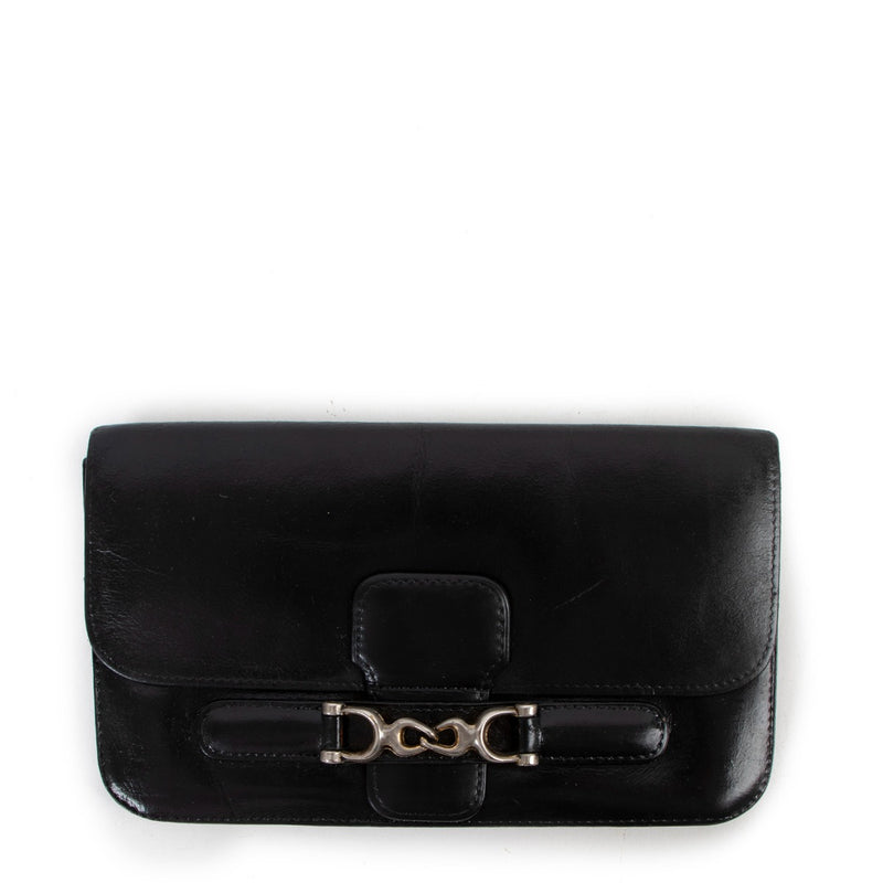 Delvaux Black Leather Escudo Vintage Wallet