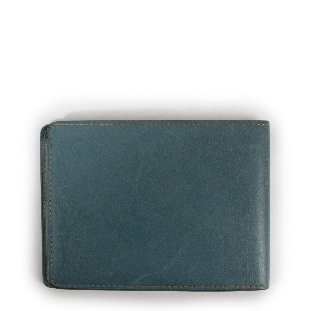 Delvaux Teal Blue Leather Bi-fold Wallet