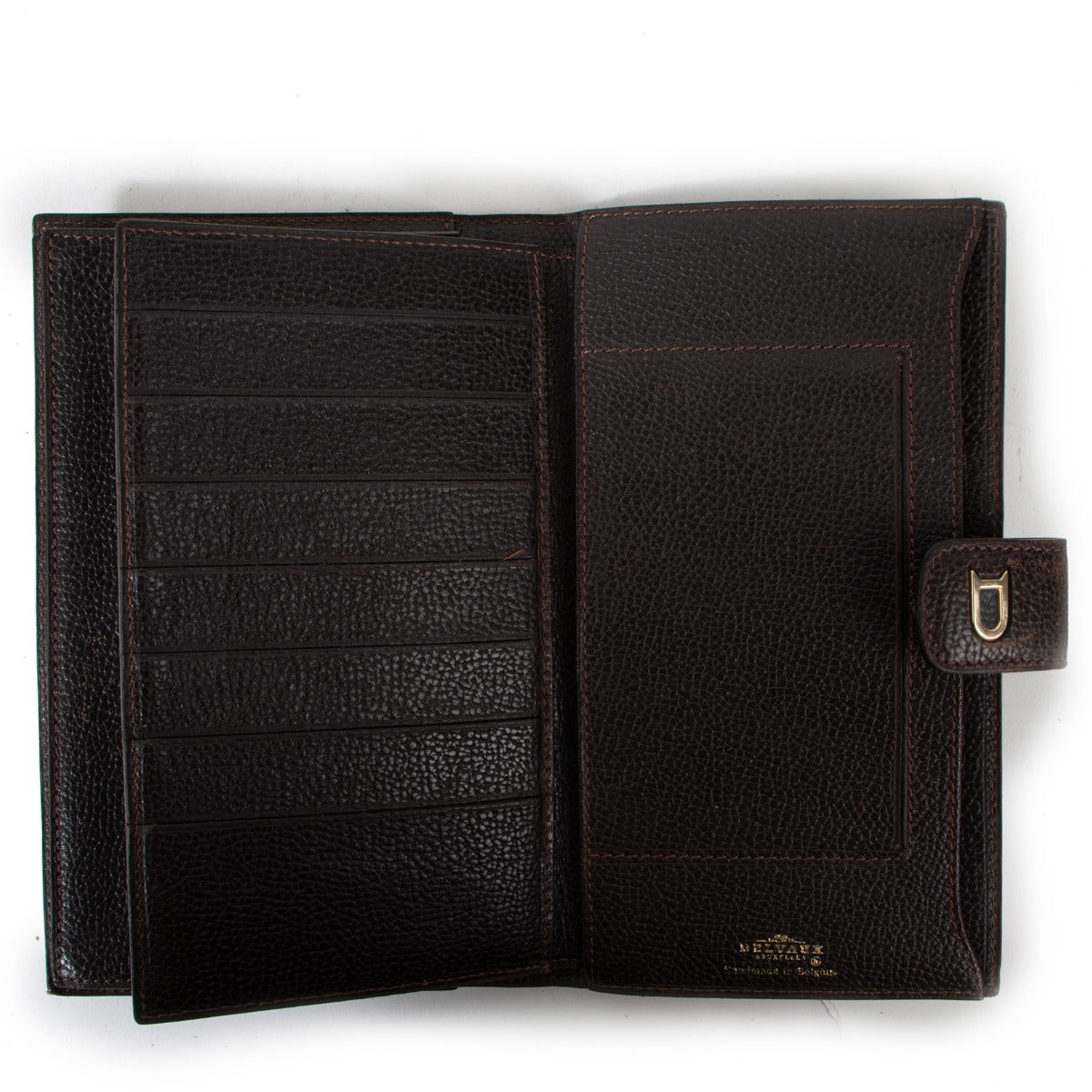 Delvaux Valeur Café Brown Leren Lange Portemonnee