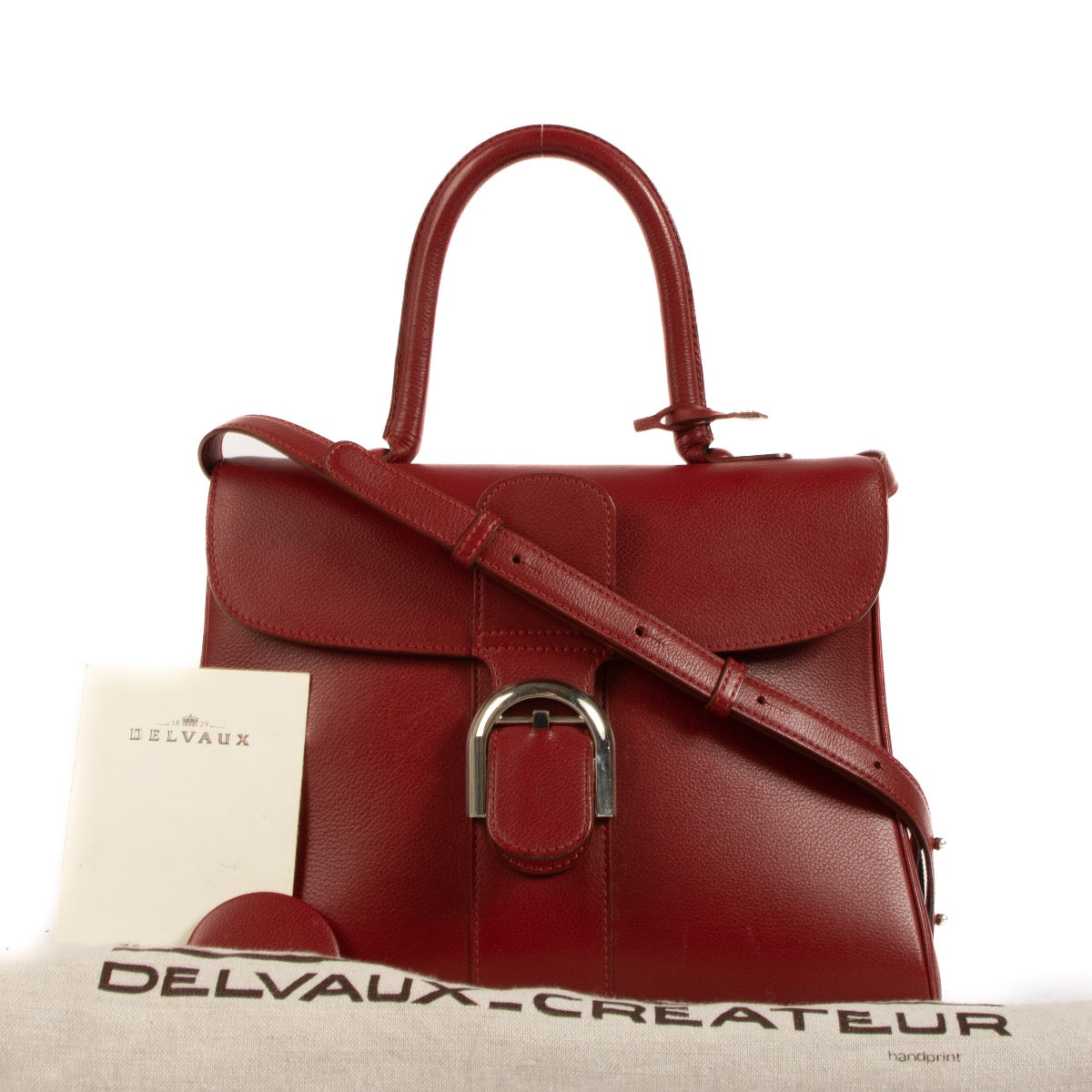 shop 100% authentic second hand Delvaux Red Brillant MM Top Handle on Labellov.com
