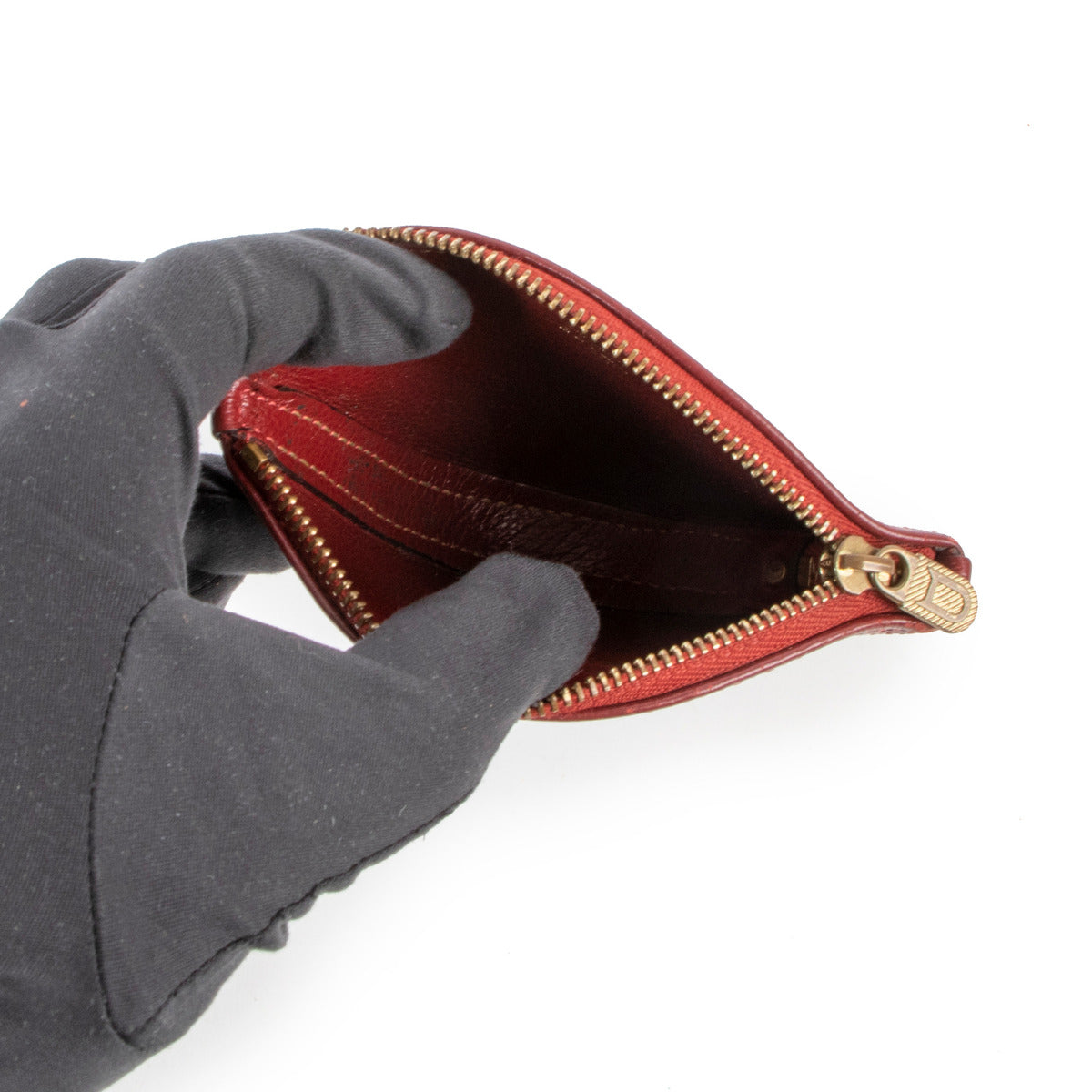 Porte-monnaie Delvaux Pêche Toile De Cuir Bourgogne