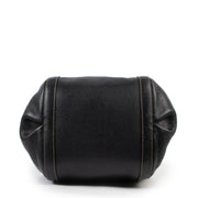 Original Delvaux Black Punch Leather Shoulder bag in very good condition on Labellov vintage site for 2nd hand designer bags