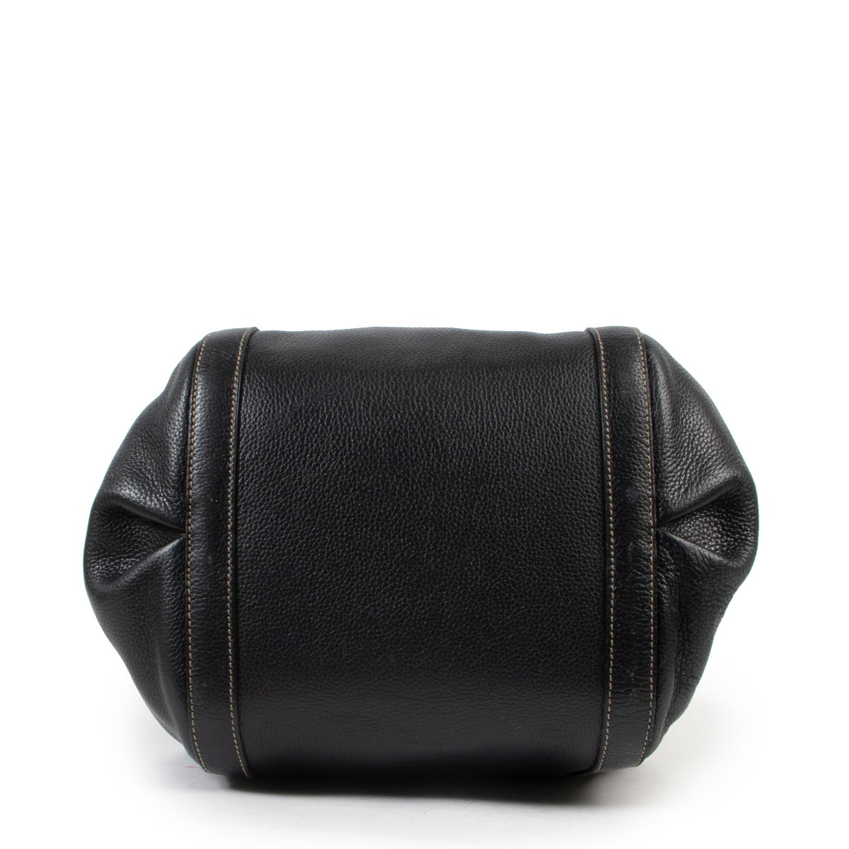 Original Delvaux Black Punch Leather Shoulder bag in very good condition on Labellov vintage site for 2nd hand designer bags
