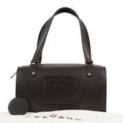 Original vintage Delvaux Brown Astrid Leather Top-handle in very good condition for sale on Labellov luxury site for 2nd hand designer goods