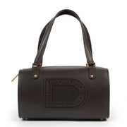 Original vintage Delvaux Brown Astrid Leather Top-handle in very good condition for sale on Labellov luxury site for 2nd hand designer goods