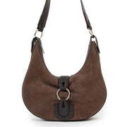 Delvaux Brown Nubuck Camille Shoulder Bag