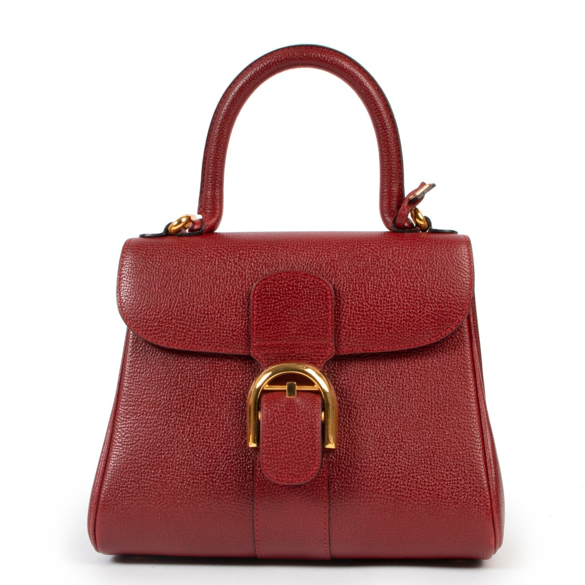 Delvaux Small Red Leather Brillant Top Handle