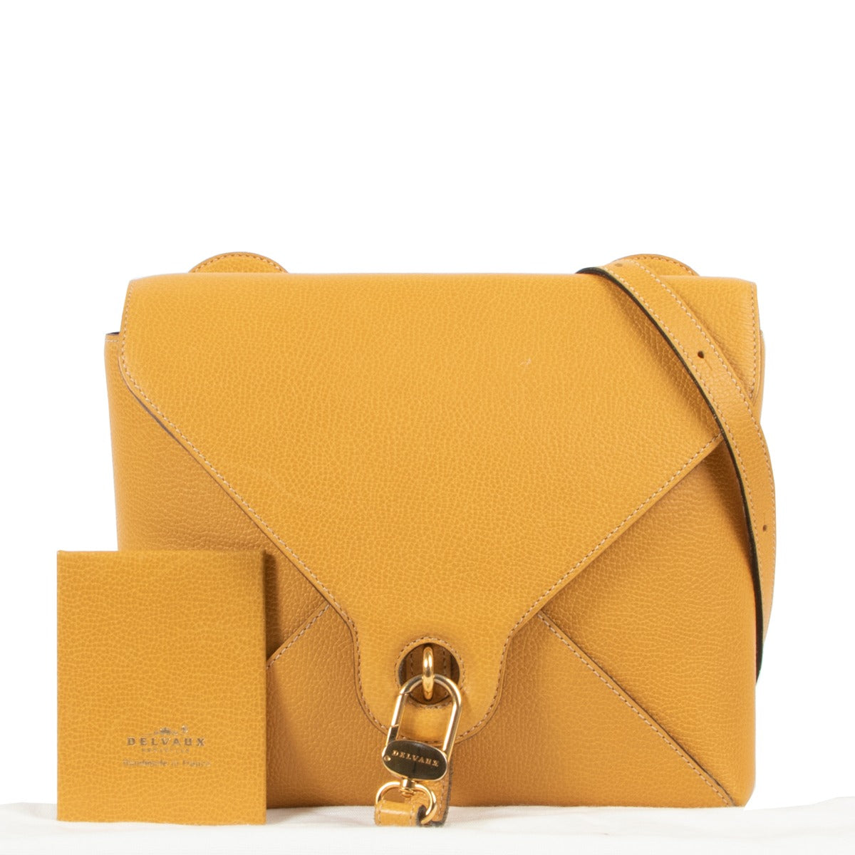 Original 2nd hand Delvaux Yellow Leather Crossbody for sale on Labellov vintage in good condition