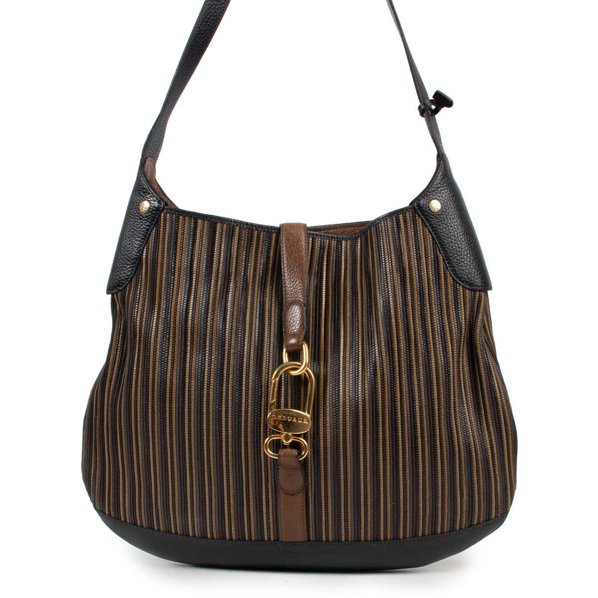 Shop safe online 100% authentic second hand Delvaux Multicolor Toile De Cuir Shoulder Bag in very good condition at the right price at Labellov in Antwerp.