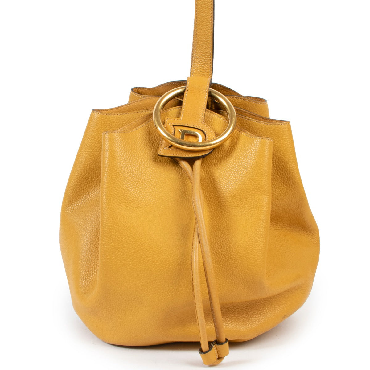 Delvaux Yellow Rose des Vents Shoulder Bucket Bag