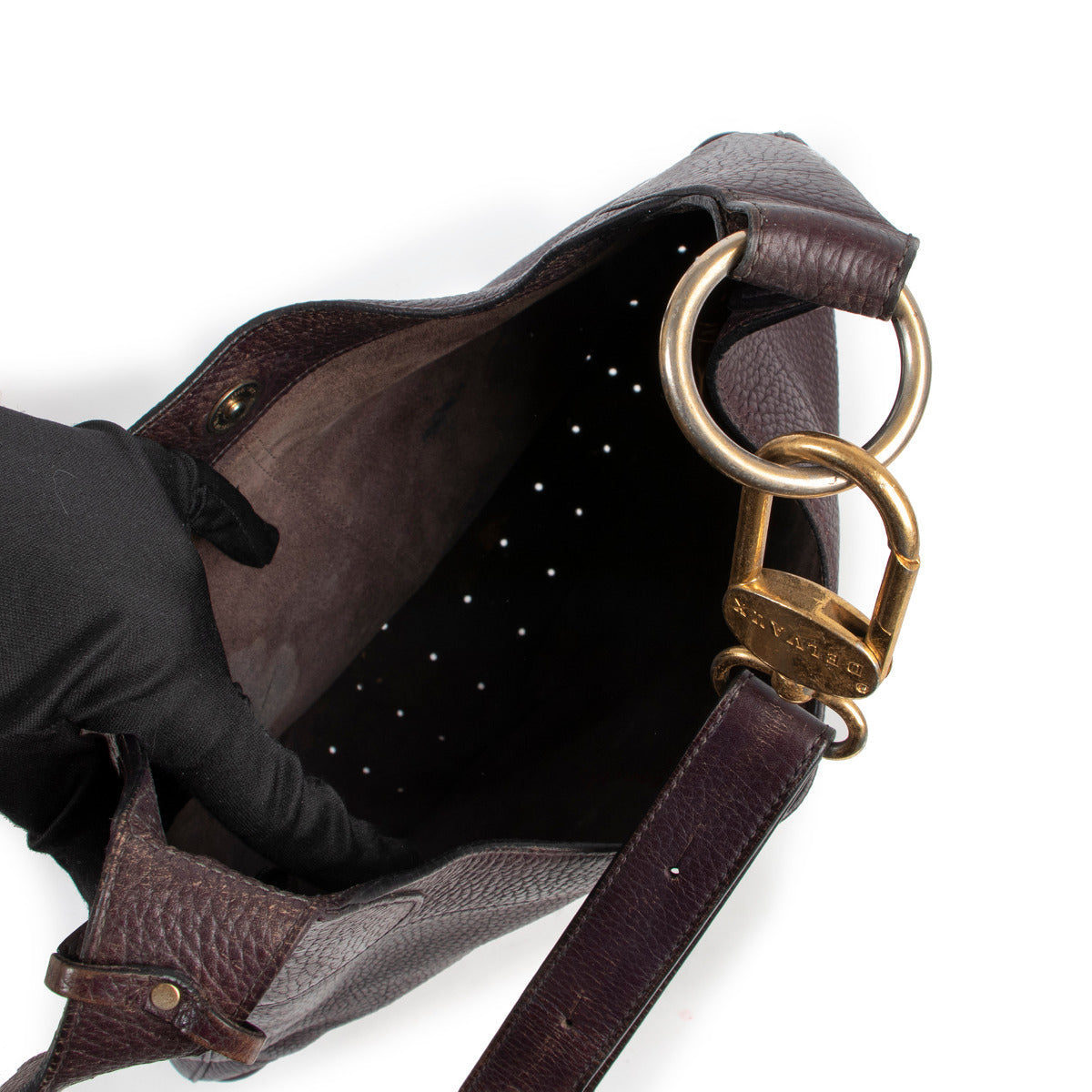 Delvaux Purple Satan Shoulder Bag