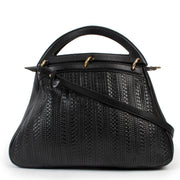 Delvaux Blue Toile De Cuir Shoulder Bag