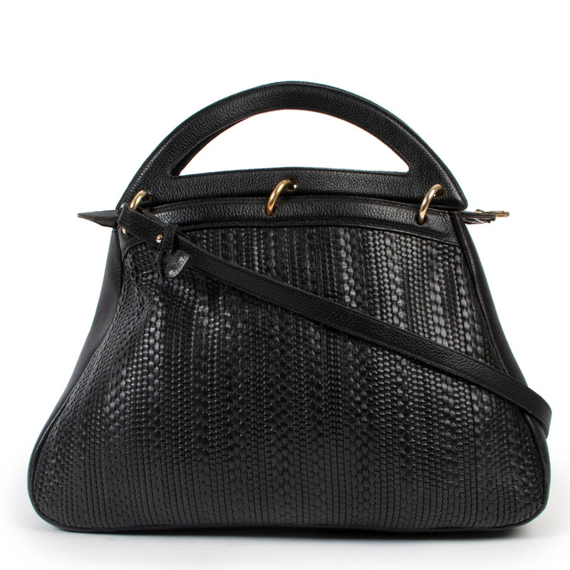 Delvaux Blue Toile De Cuir Shoulder Bag