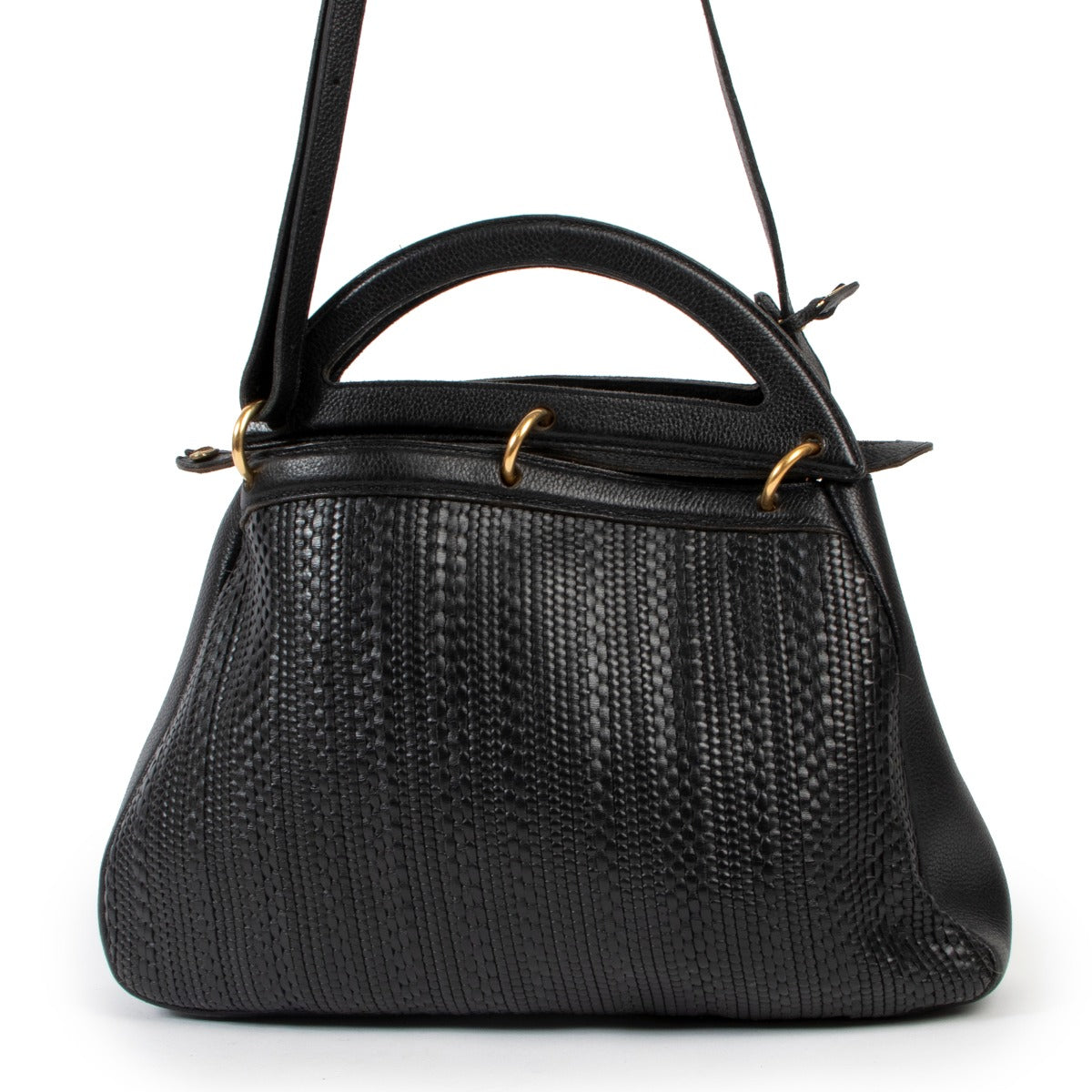 Delvaux Blue Toile De Cuir Shoulder Bag