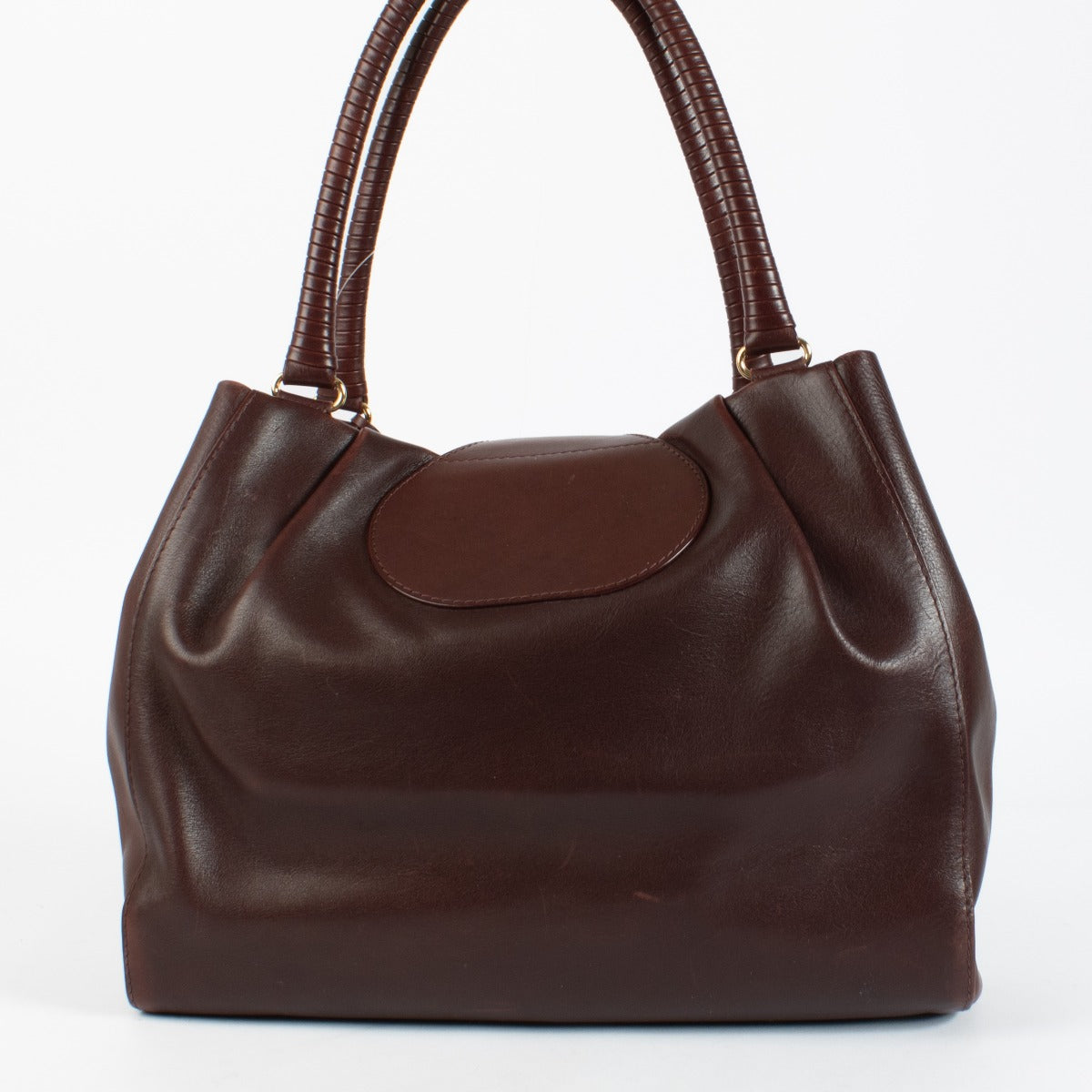 Delvaux Sellier bag in Pinot Clair Obscur Box Calf leather with gold hardware. A structured, elegant Delvaux icon in excellent pre-loved condition.