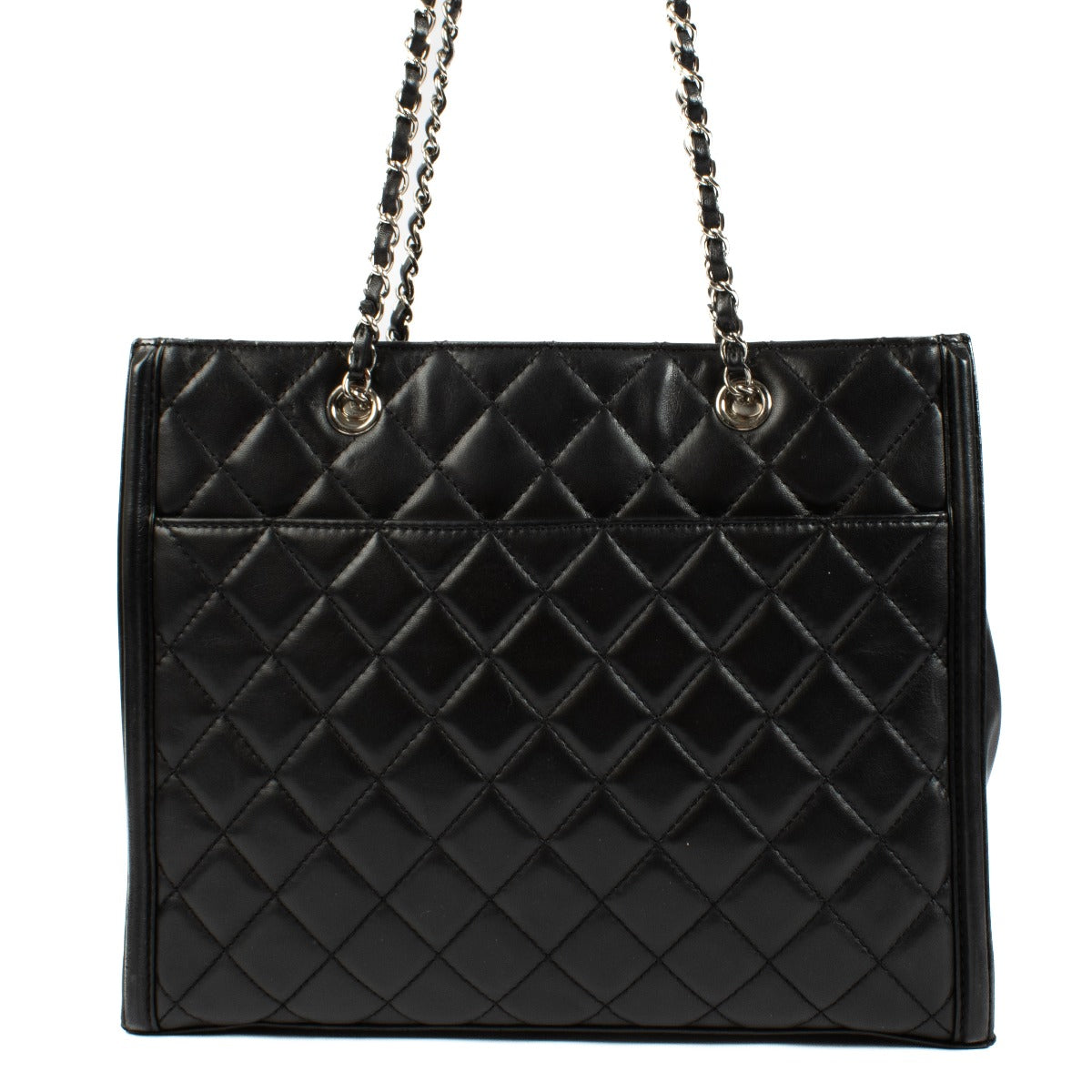 Chanel Black Lambskin Geometric Tote Bag