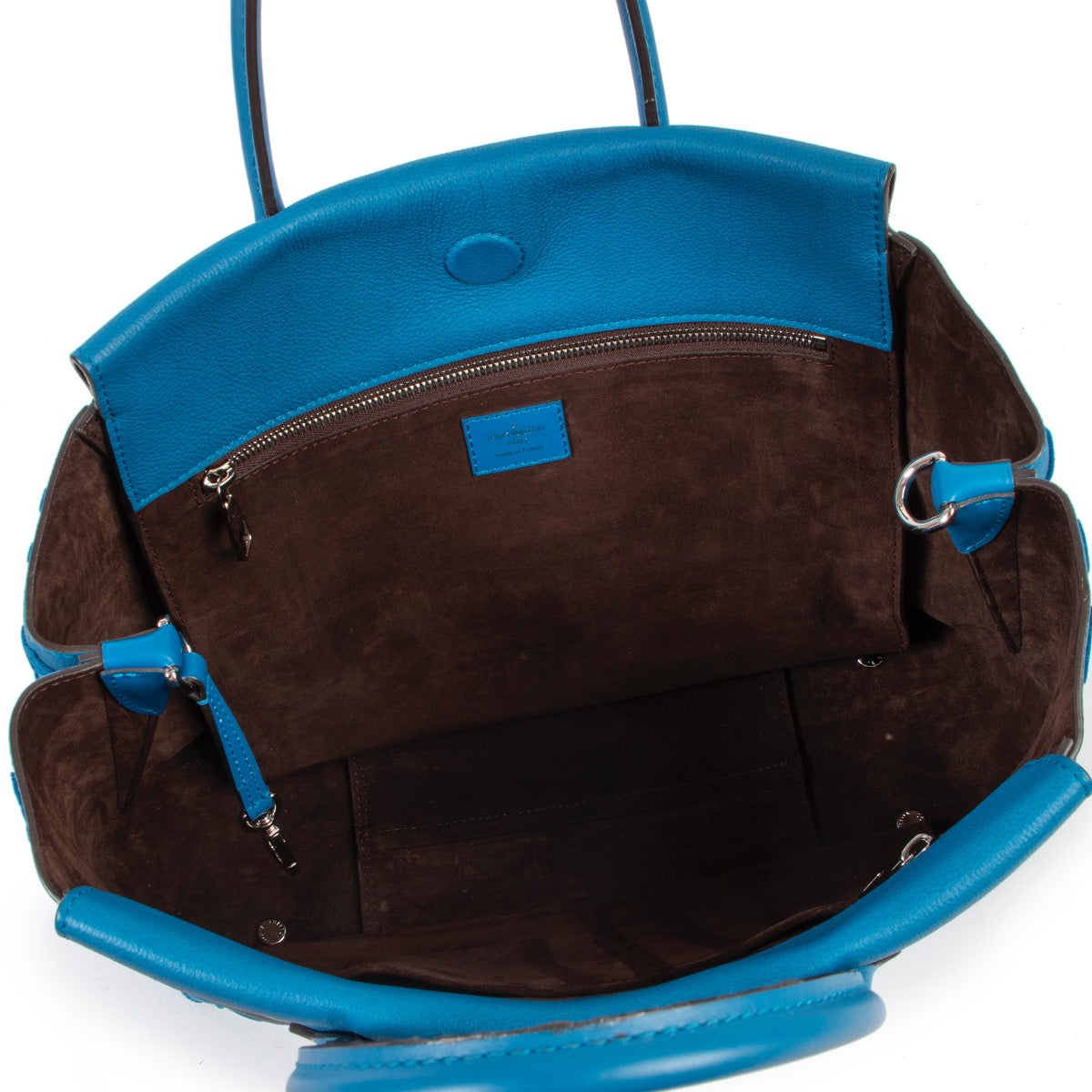 Sac cabas Louis Vuitton W PM Monogram Velours Bleu Lagon